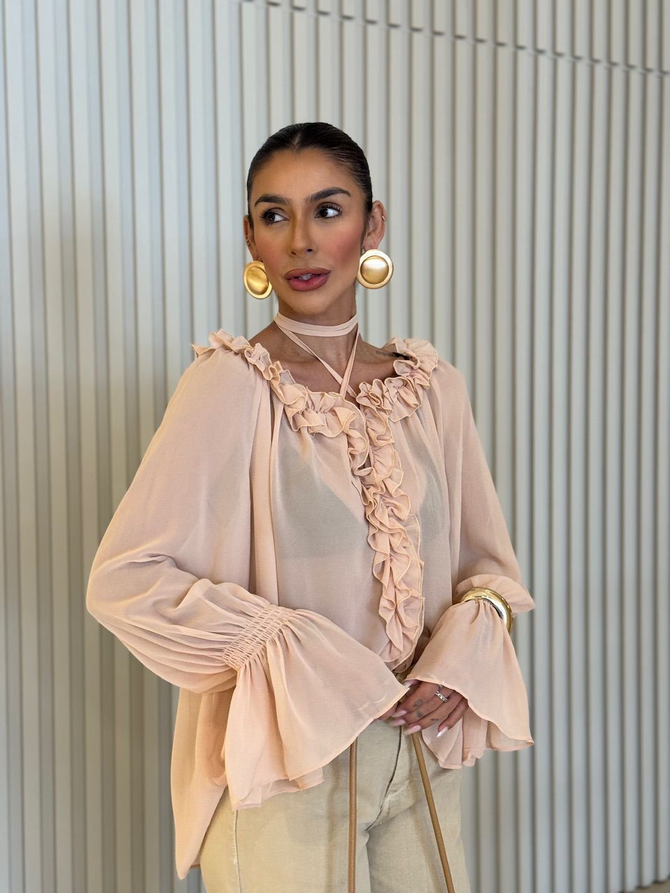 BATA CIBELE BABADO BEGE