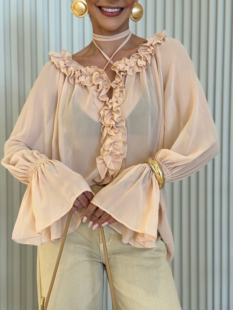 BATA CIBELE BABADO BEGE