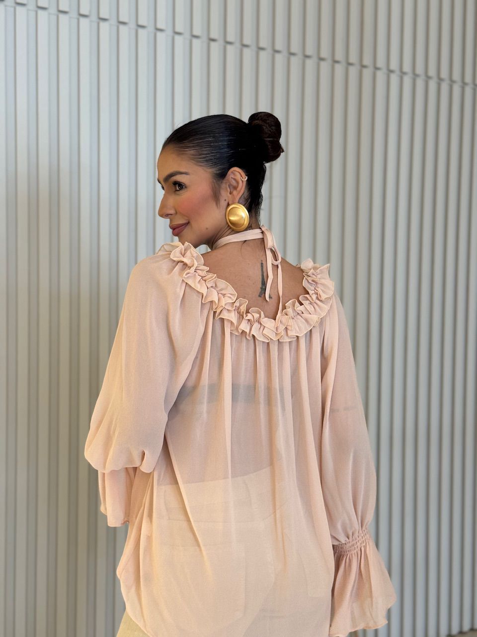 BATA CIBELE BABADO BEGE