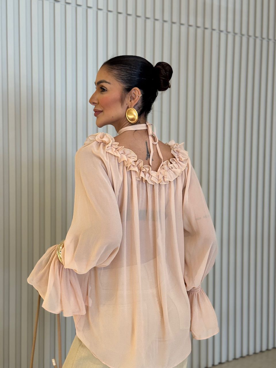 BATA CIBELE BABADO BEGE