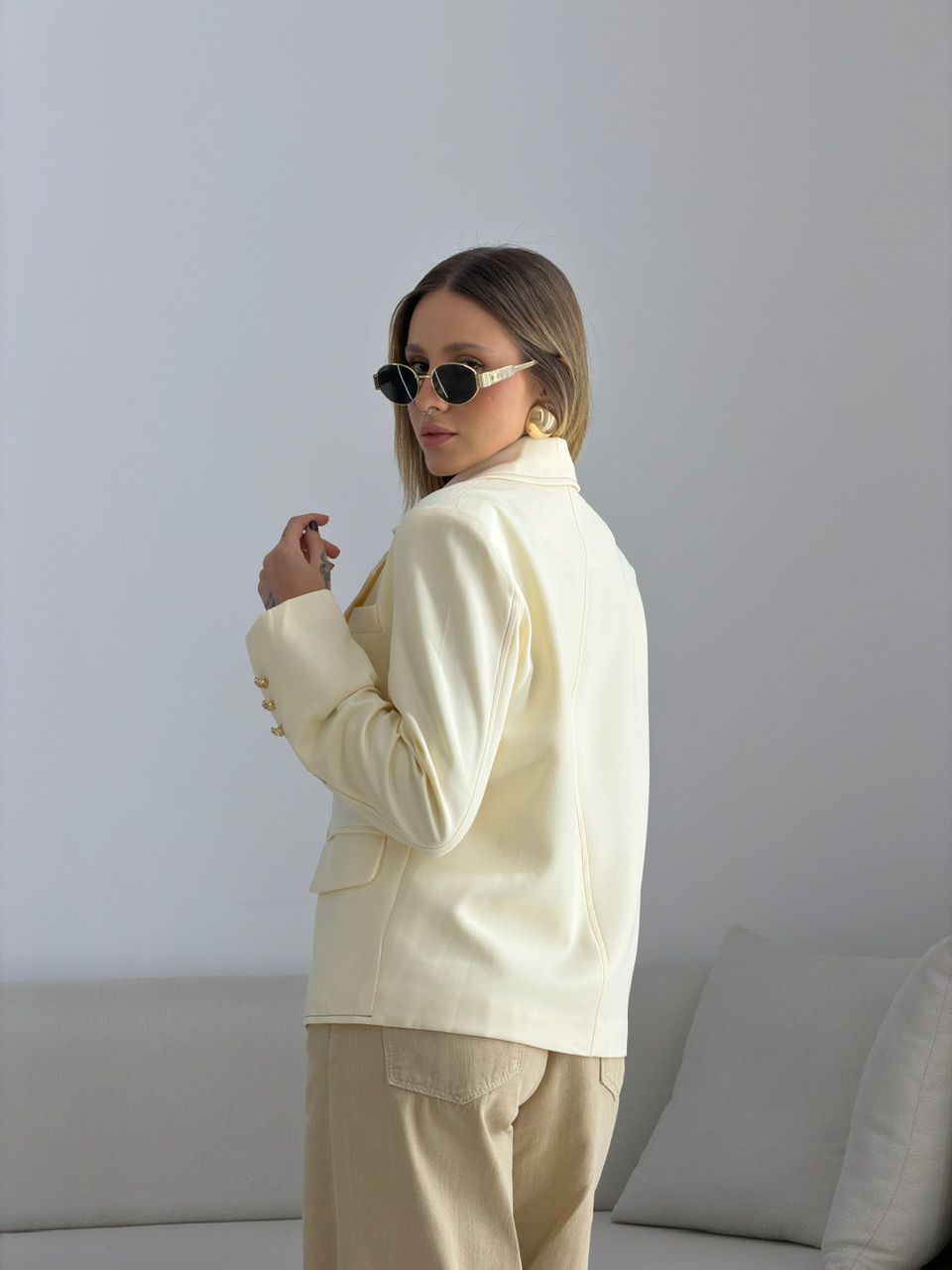 BLAZER CAETANA ALFAIATARIA CREME