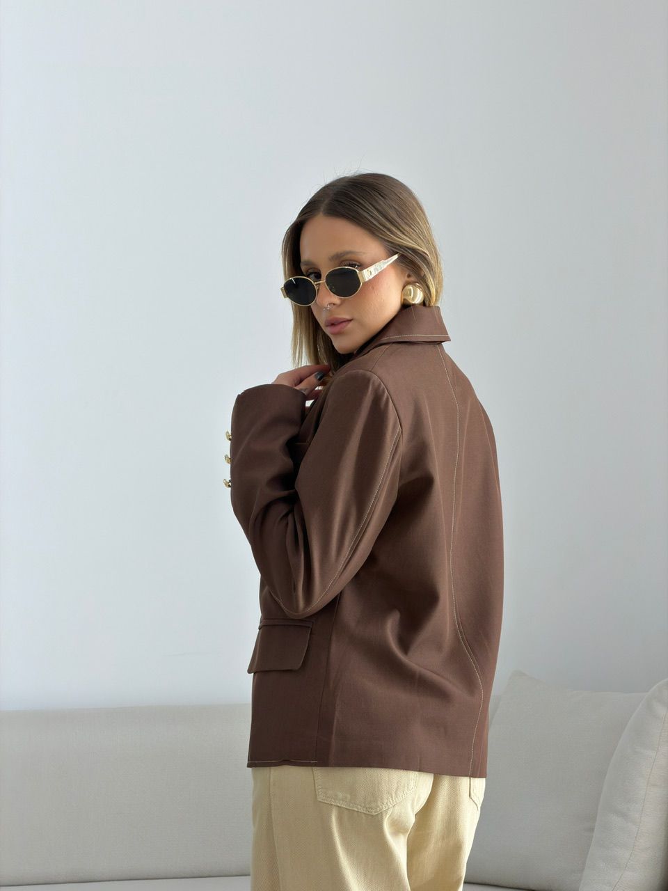 BLAZER CAETANA ALFAIATARIA MARROM