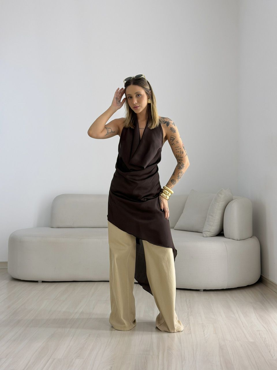 BLUSA CRISTIANE FRENTE ÚNICA CAFÉ