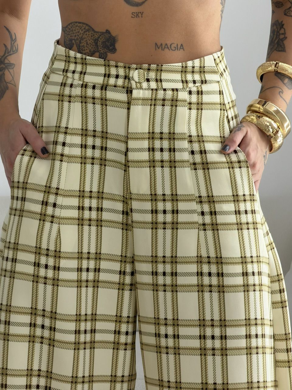 CONJUNTO LUCIENE XADREZ CREME