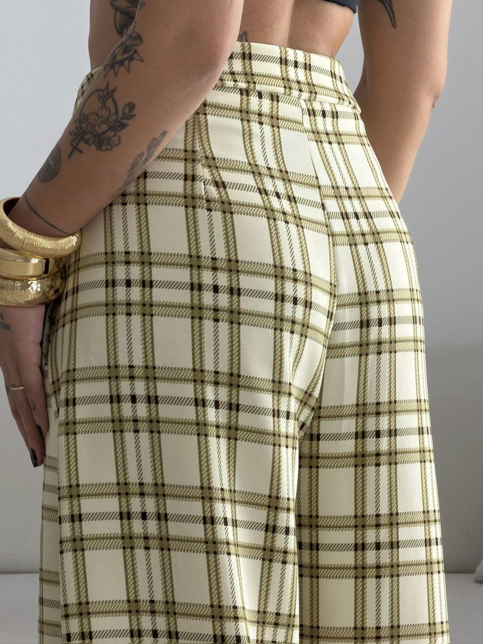 CONJUNTO LUCIENE XADREZ CREME