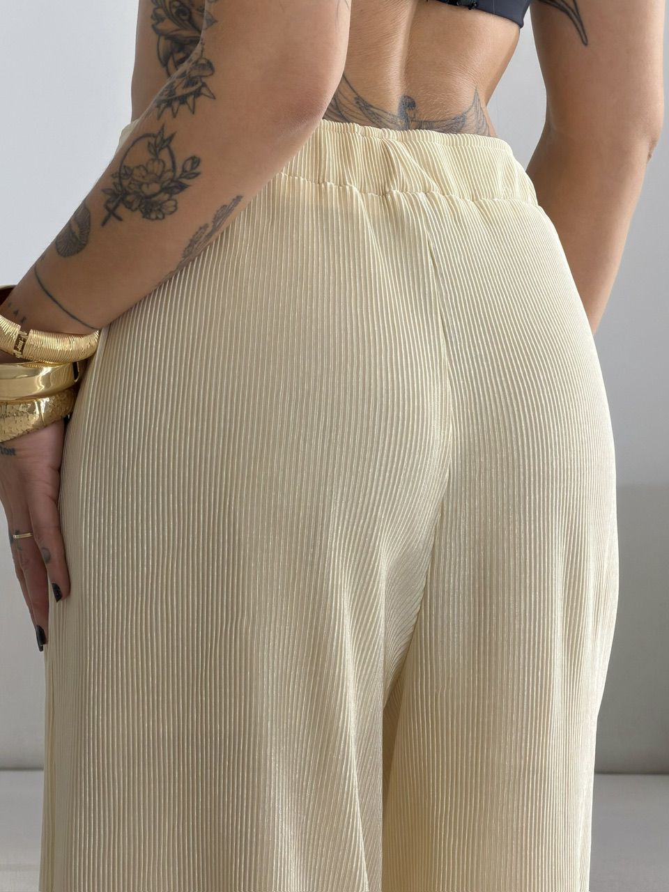 CONJUNTO NATANE PLISSADO MARFIM