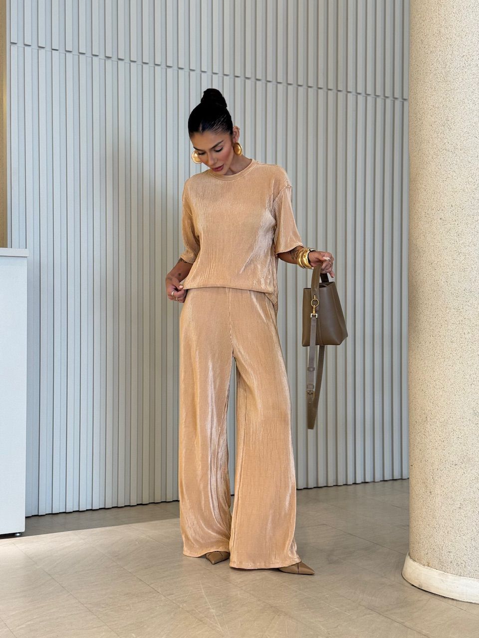 CONJUNTO NATANE PLISSADO NUDE