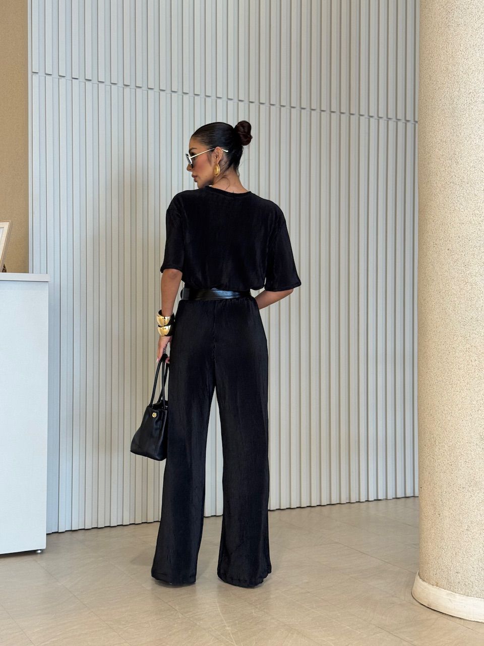 CONJUNTO NATANE PLISSADO PRETO