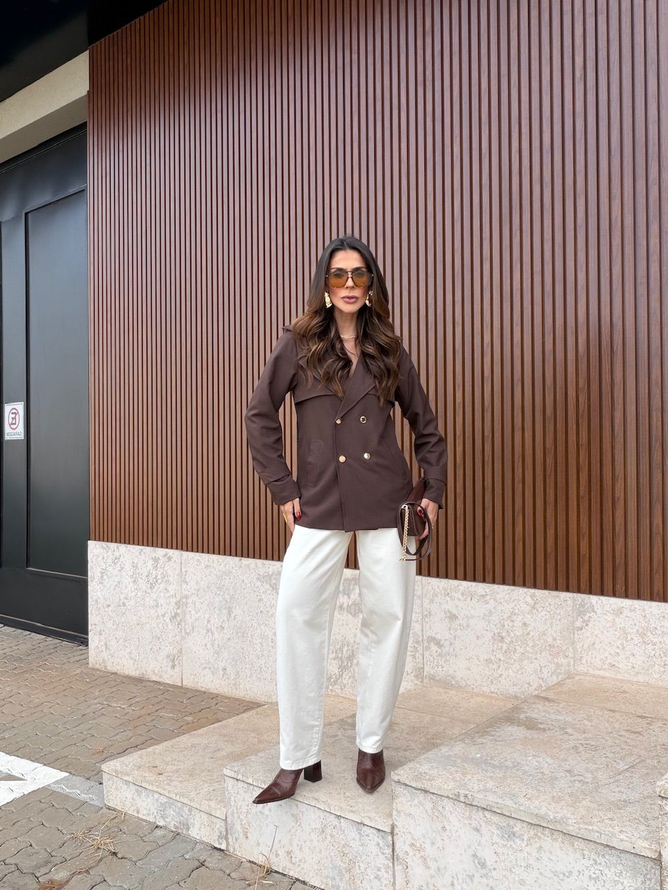BLAZER ISABELY FAIXA CAFÉ