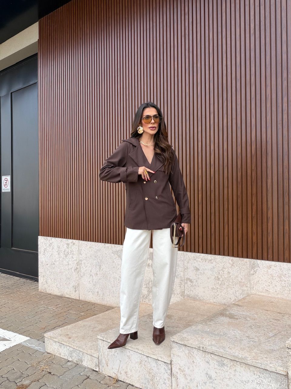 BLAZER ISABELY FAIXA CAFÉ