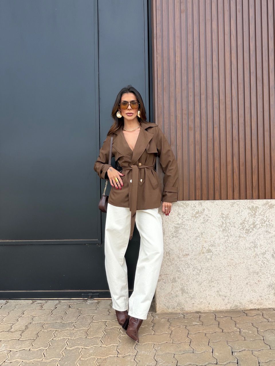 BLAZER ISABELY FAIXA MARROM