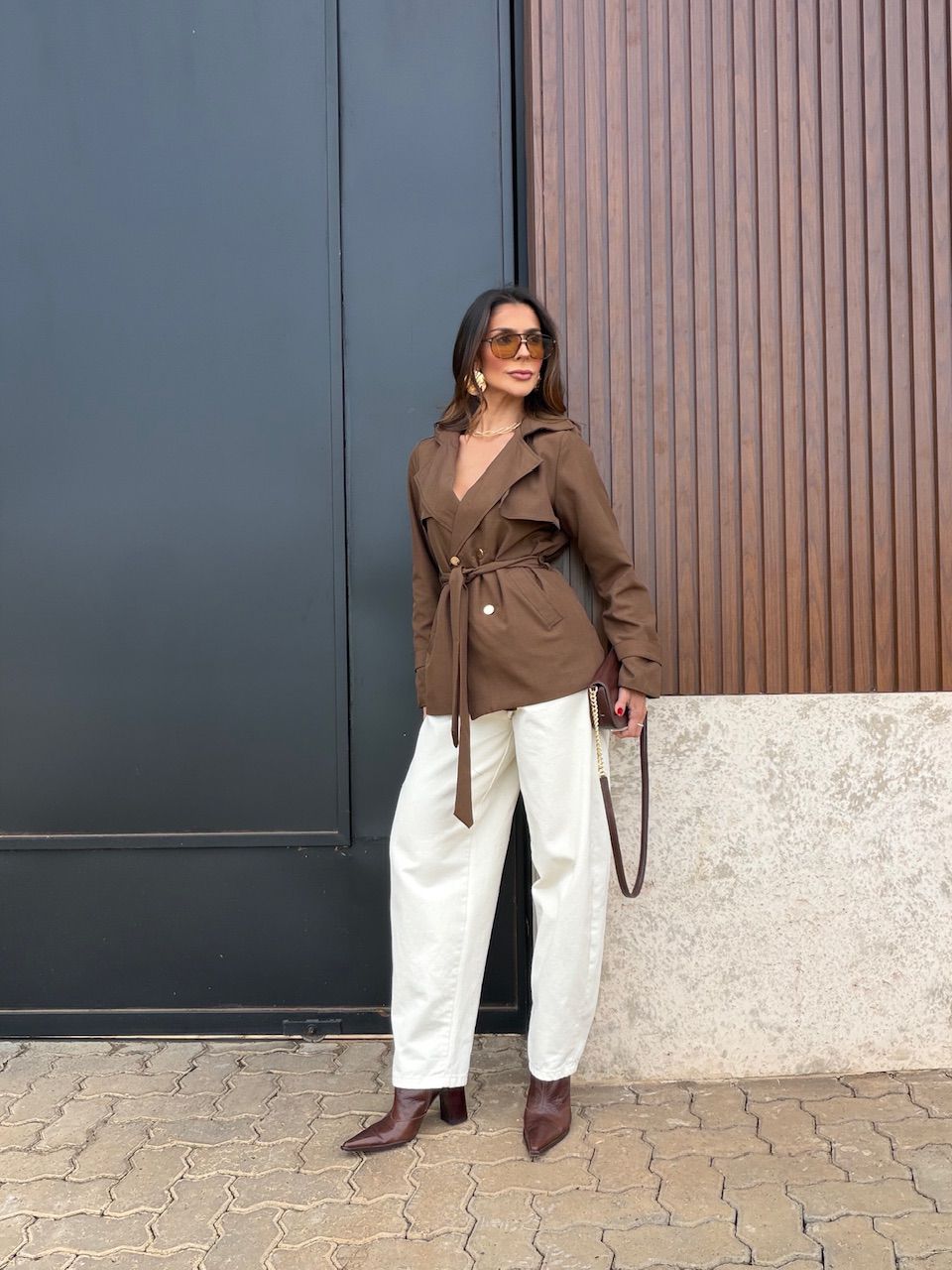 BLAZER ISABELY FAIXA MARROM