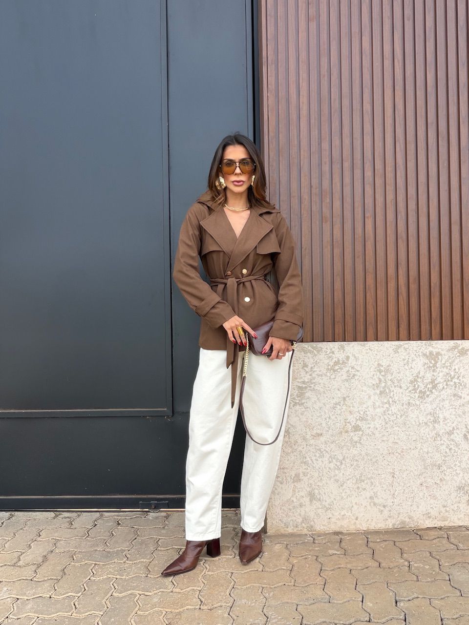 BLAZER ISABELY FAIXA MARROM