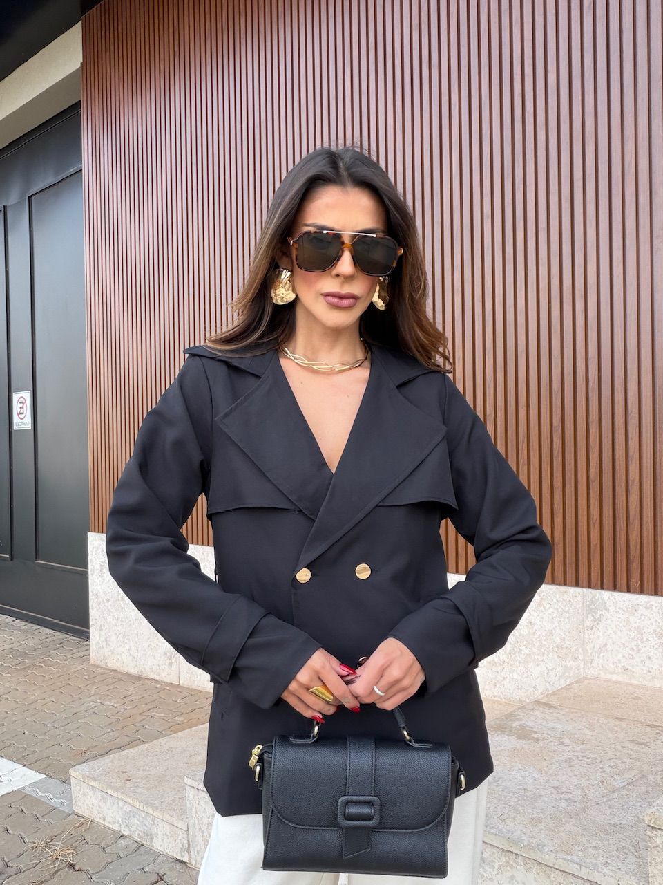 BLAZER ISABELY FAIXA PRETO - 0077660032 - CAROLLA FERRARO