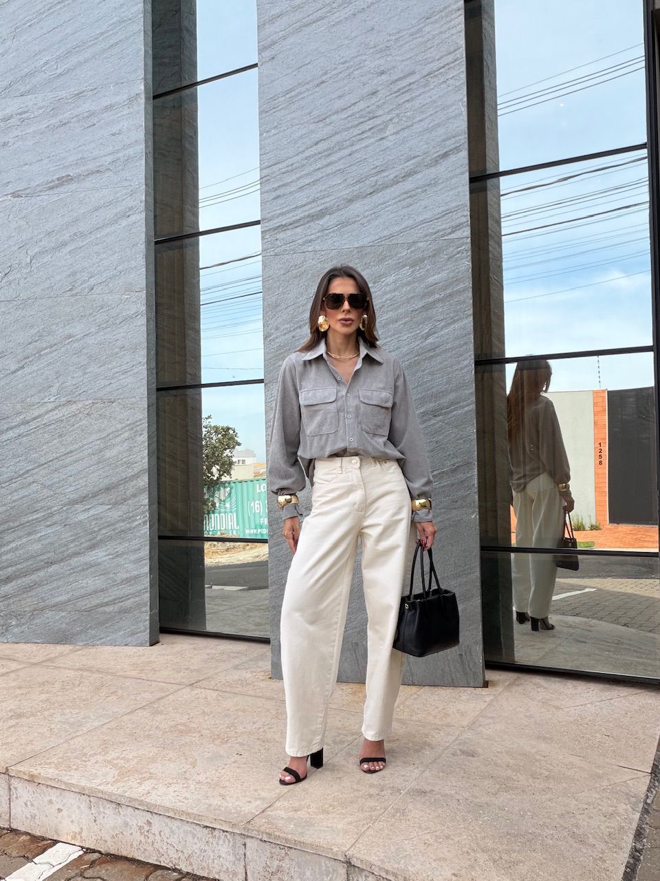 CAMISA VITÓRIA COTELÊ CINZA