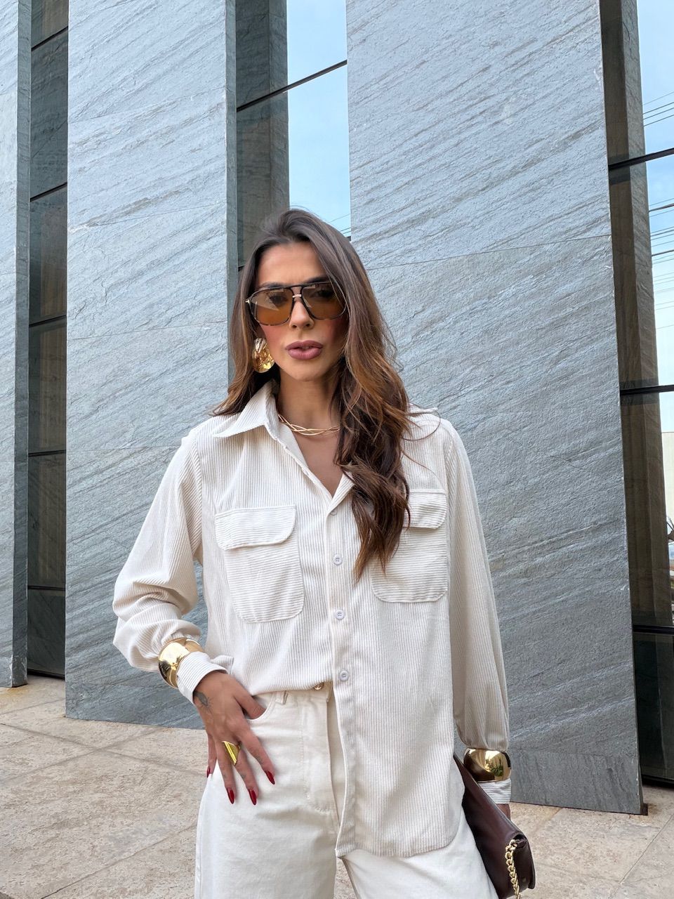 CAMISA VITÓRIA COTELÊ MARFIM