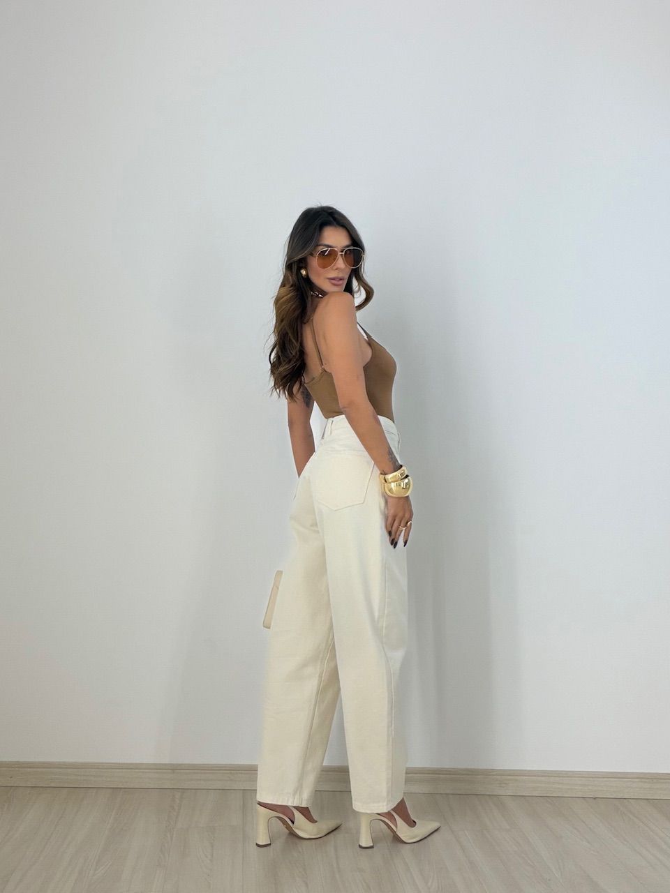 CALÇA LARISSA BALLOON CRU