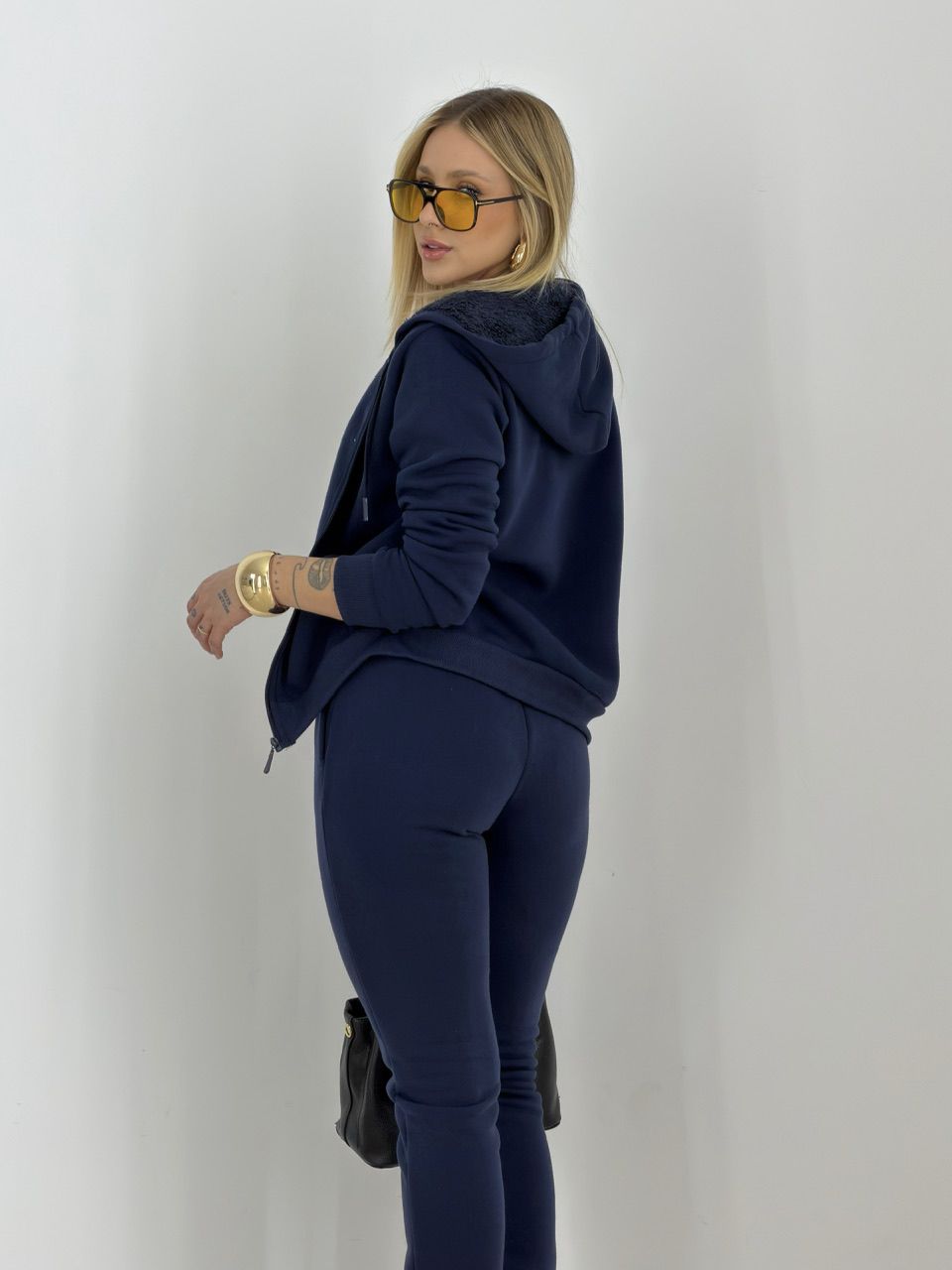 CONJUNTO ROSE MOLETOM MARINHO