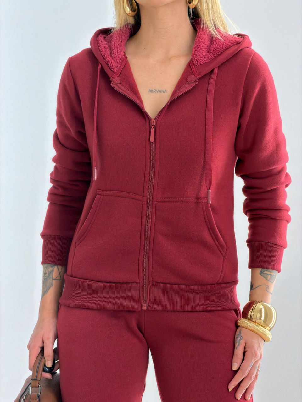 CONJUNTO ROSE MOLETOM VINHO