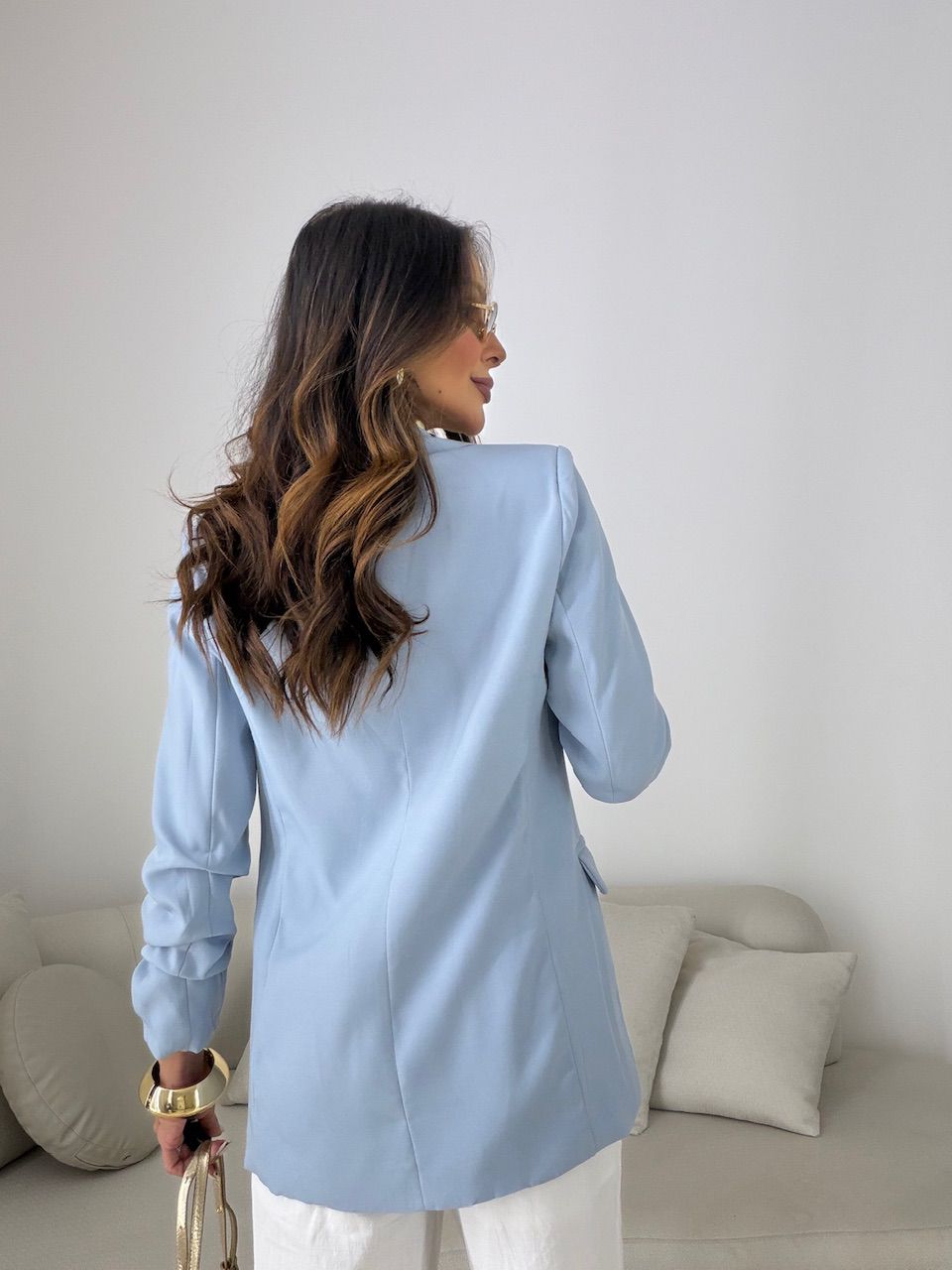 BLAZER DUDA ALONGADO AZUL