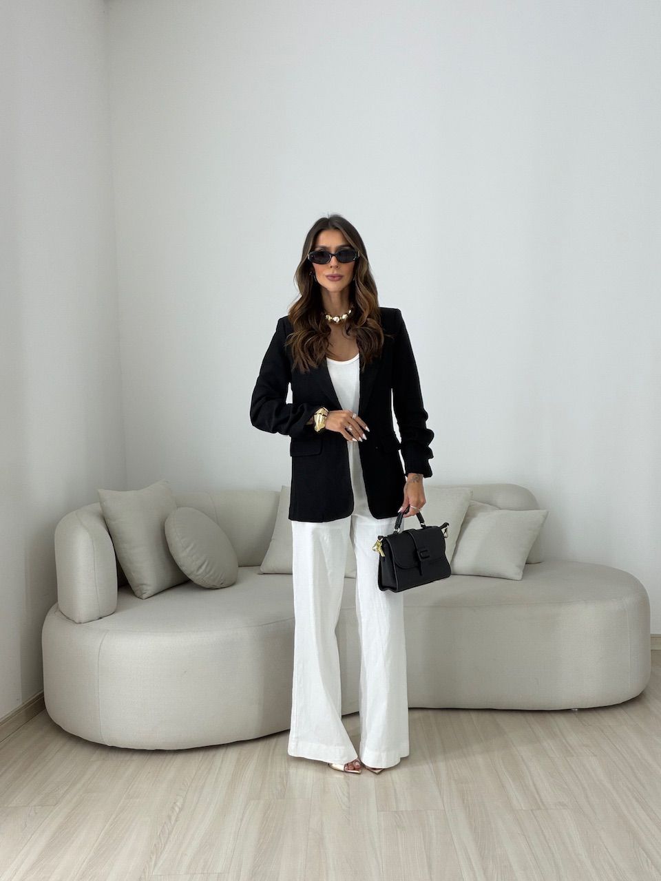 BLAZER DUDA ALONGADO PRETO