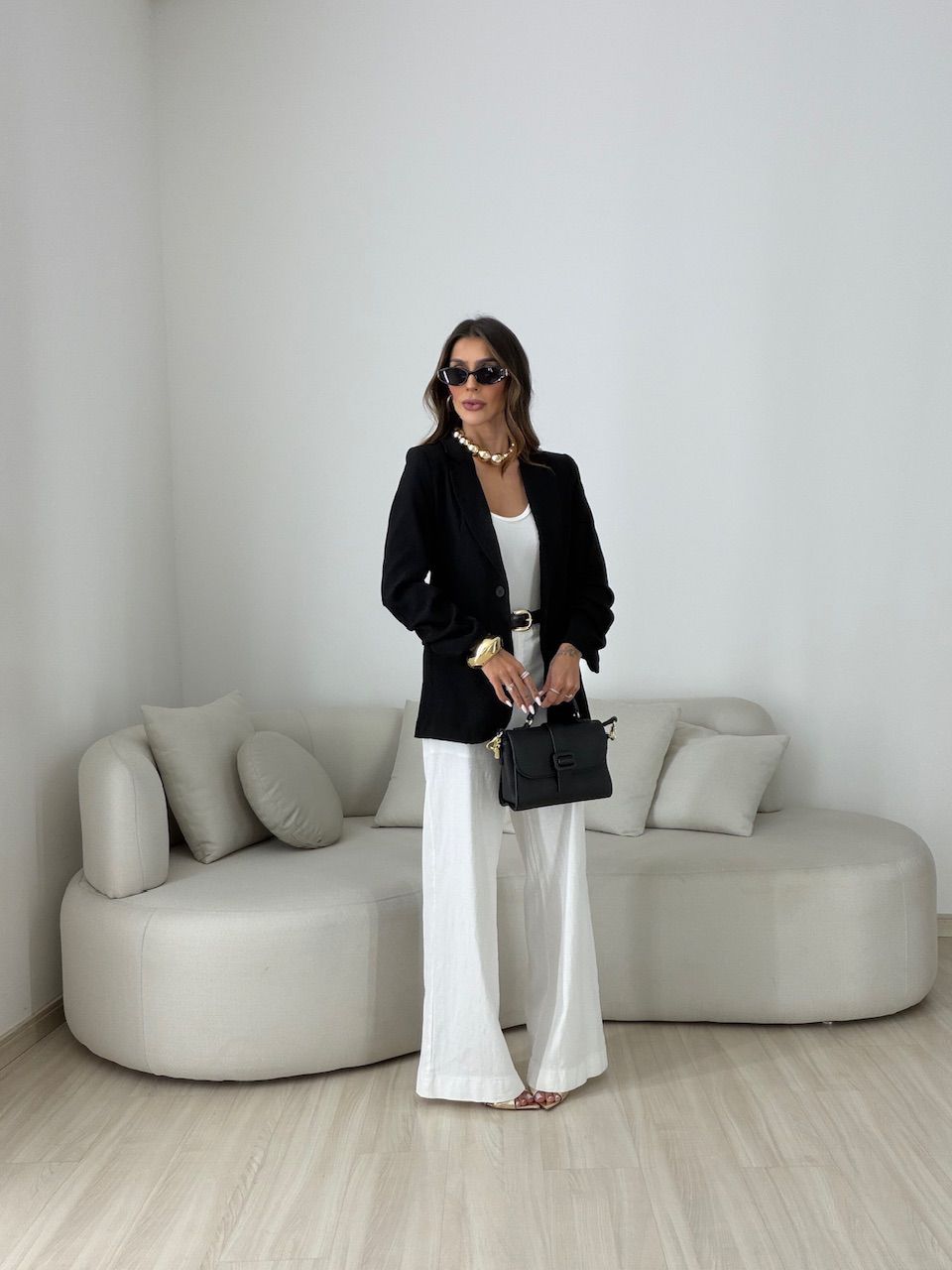 BLAZER DUDA ALONGADO PRETO
