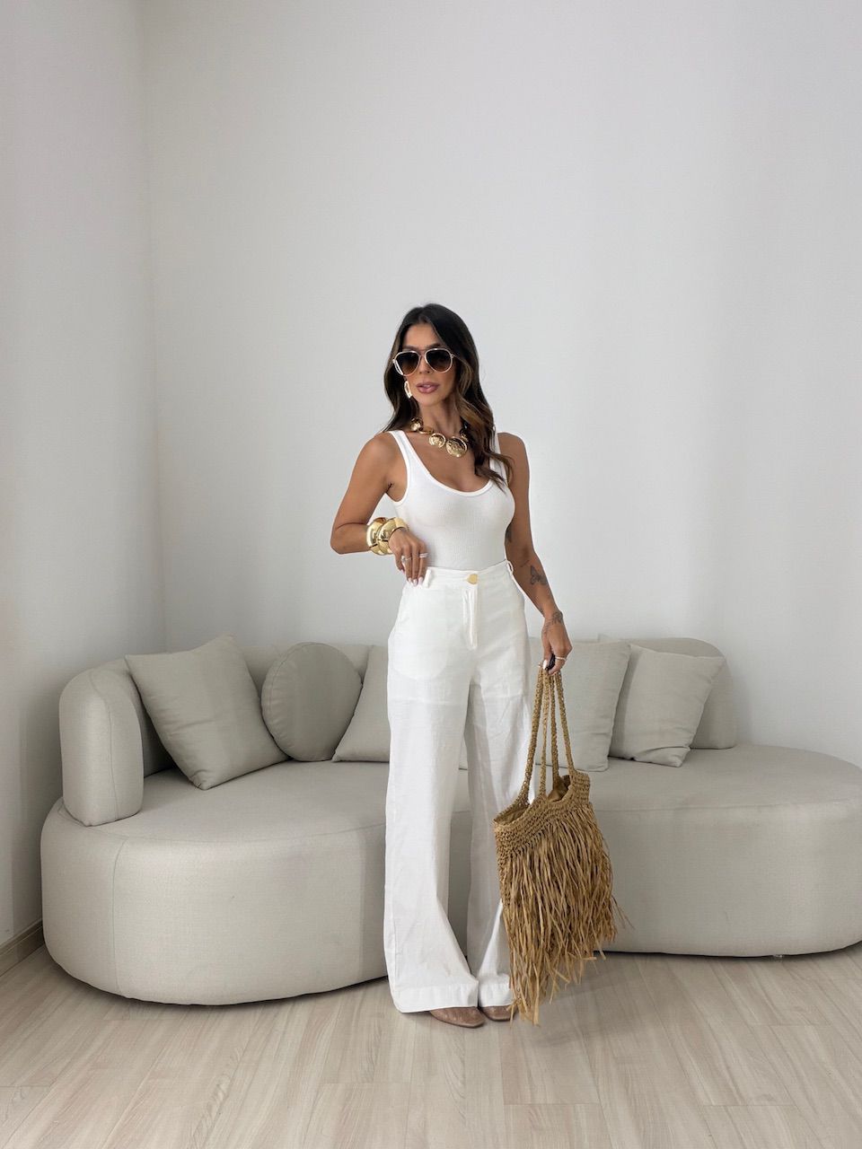 CALÇA LILIANE BOTÃO OFF