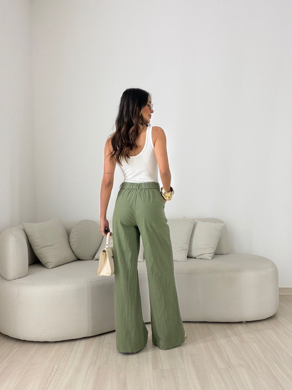CALÇA LILIANE BOTÃO VERDE
