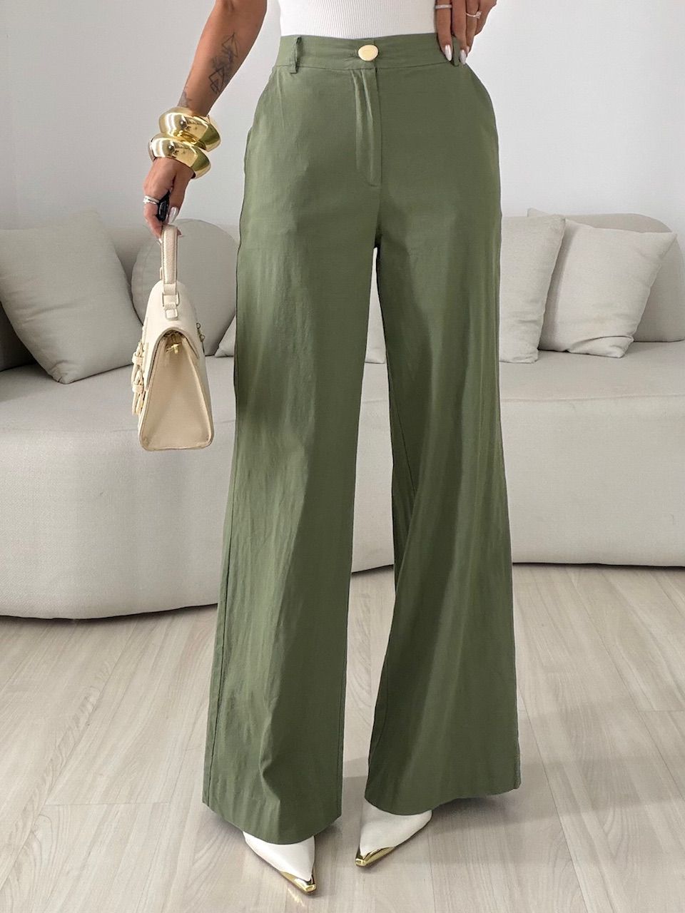 CALÇA LILIANE BOTÃO VERDE