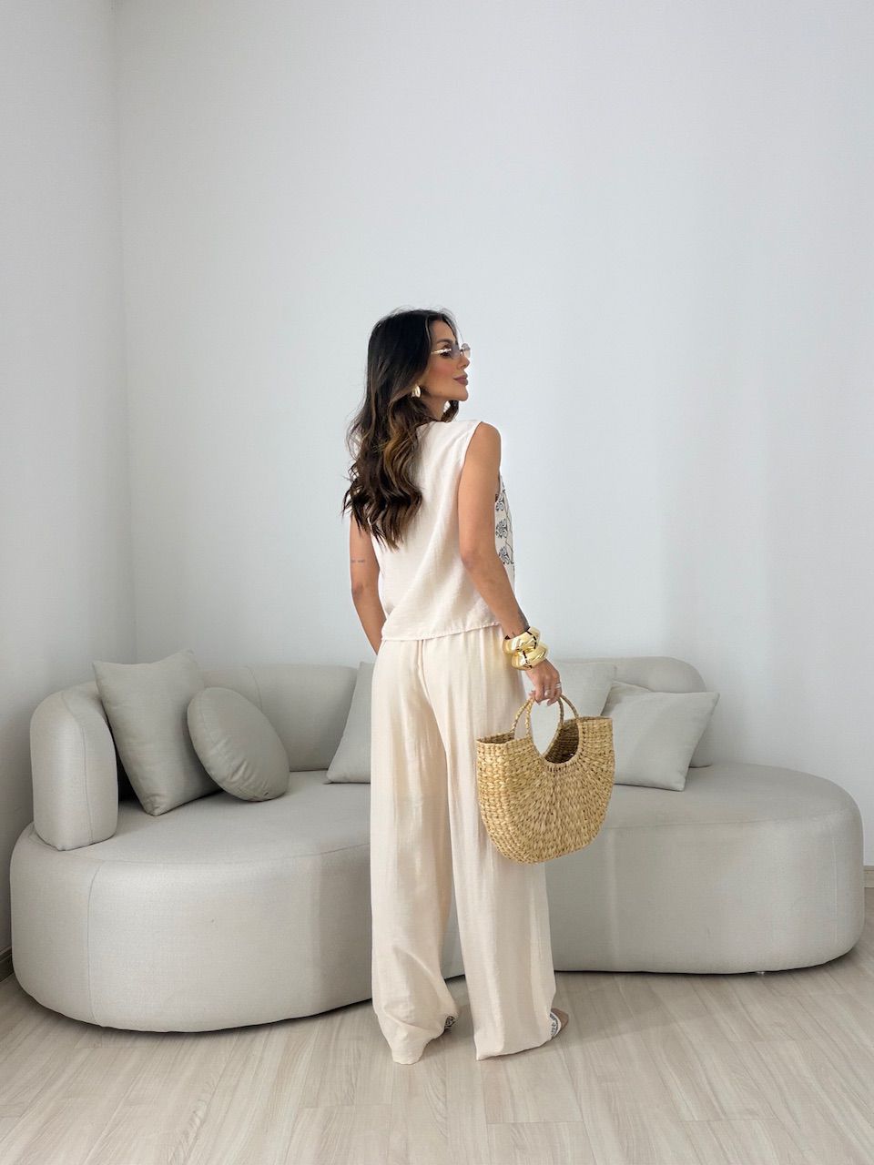 CONJUNTO GIULIA ESTAMPADO AREIA