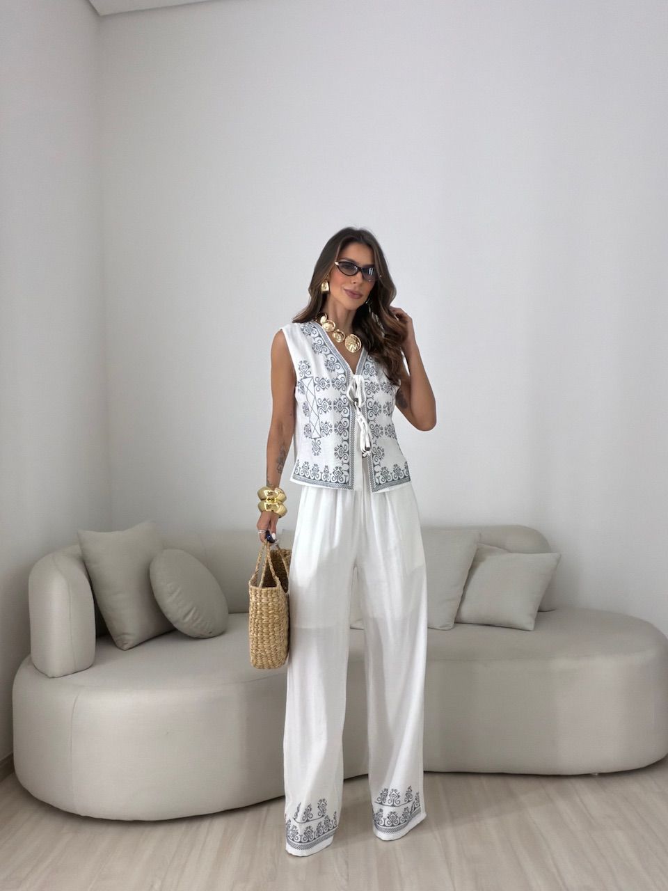 CONJUNTO GIULIA ESTAMPADO OFF - 0081280048 - CAROLLA FERRARO