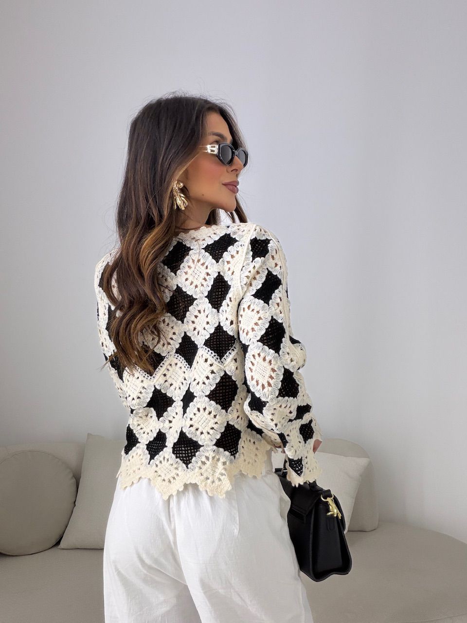 CROPPED IOLANDA CROCHÊ PRETO