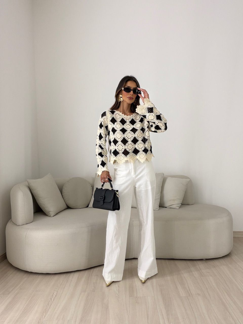 CROPPED IOLANDA CROCHÊ PRETO
