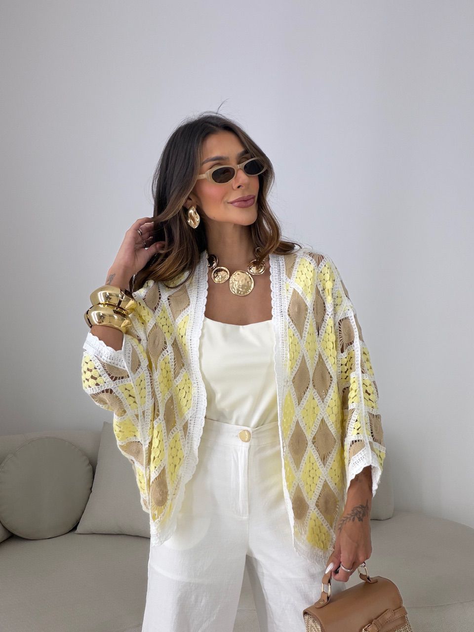 KIMONO LUCY ESTAMPADO AMARELO