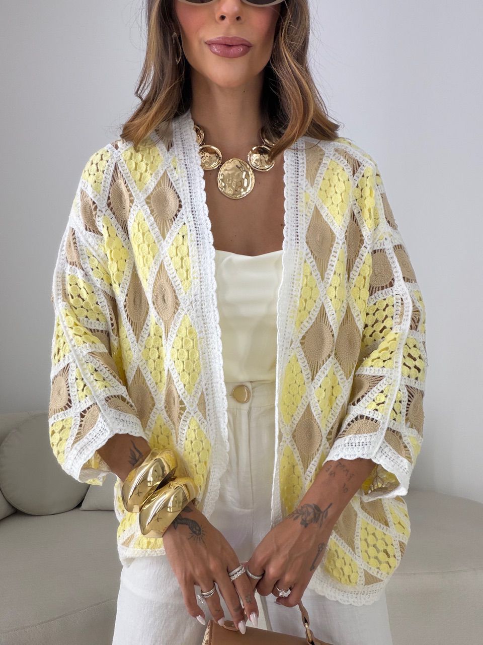 KIMONO LUCY ESTAMPADO AMARELO