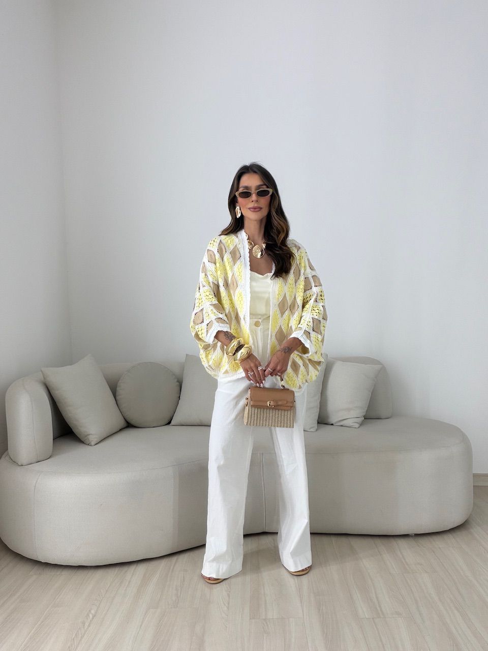 KIMONO LUCY ESTAMPADO AMARELO