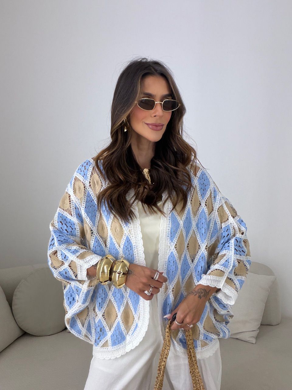 KIMONO LUCY ESTAMPADO AZUL - 0081240109 - CAROLLA FERRARO