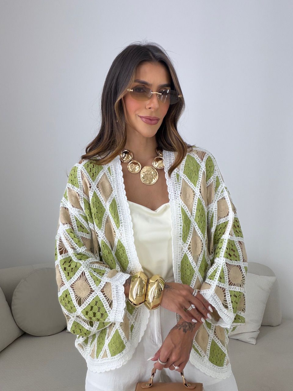 KIMONO LUCY ESTAMPADO VERDE - 0081240014 - CAROLLA FERRARO