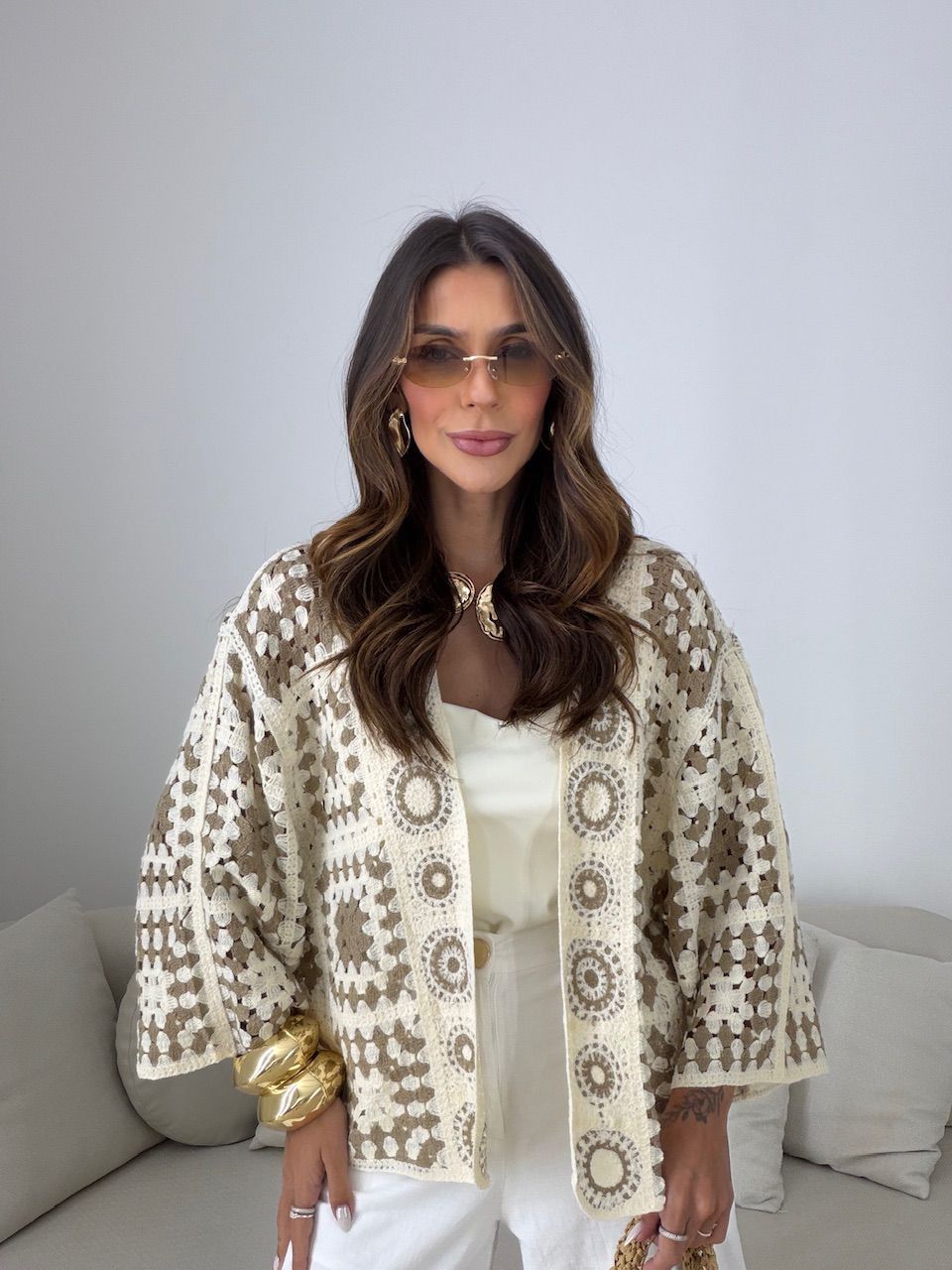 KIMONO PRISCILA ESTAMPADO CAQUI