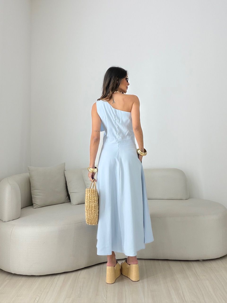 VESTIDO DÉBORA NULA MANGA AZUL
