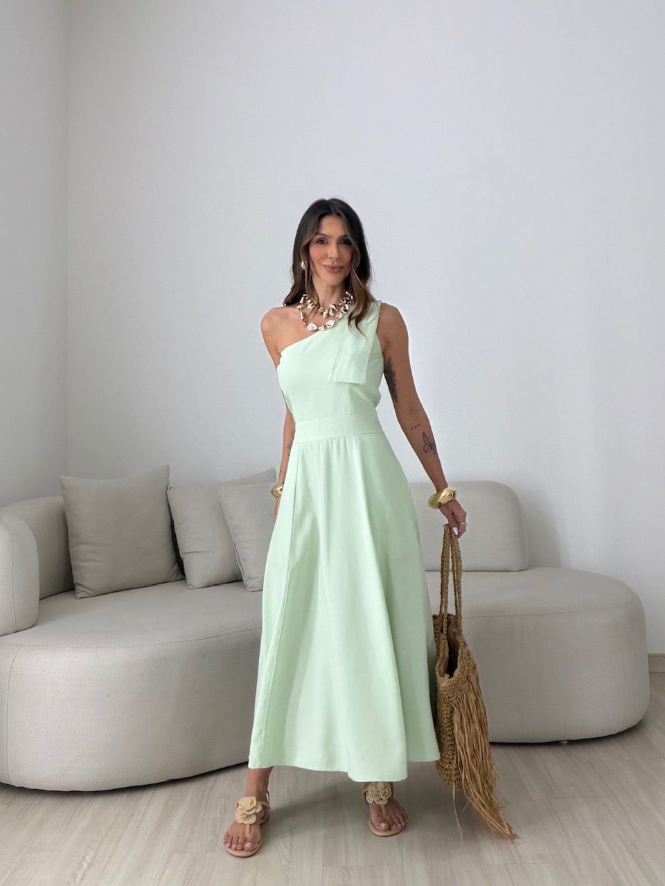 VESTIDO DÉBORA NULA MANGA MENTA