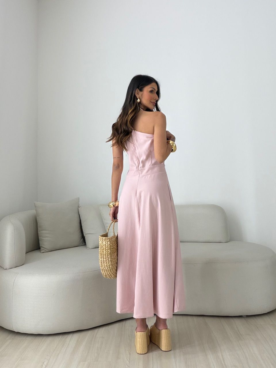 VESTIDO DÉBORA NULA MANGA ROSA