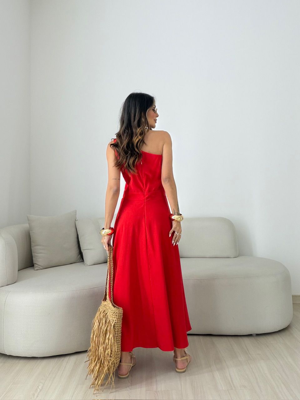 VESTIDO DÉBORA NULA MANGA VERMELHO
