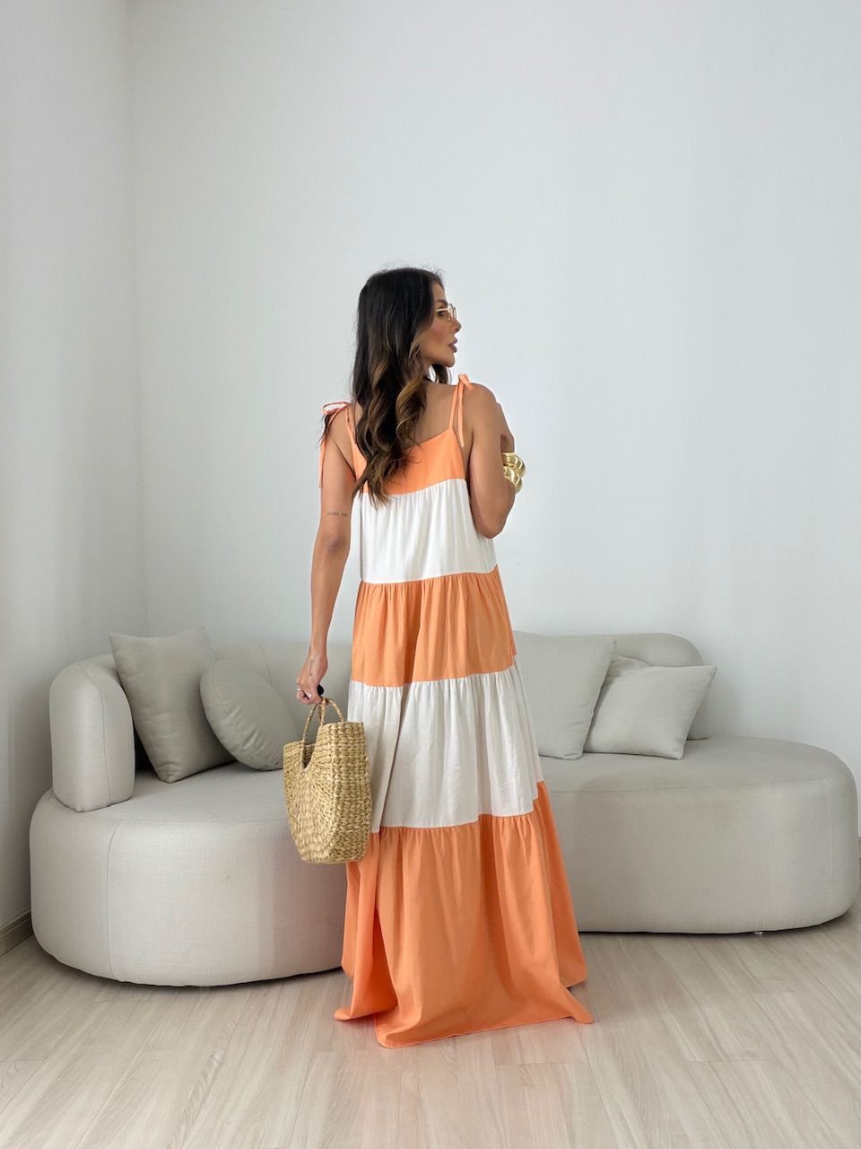 VESTIDO JANAÍNA ALCINHA LARANJA