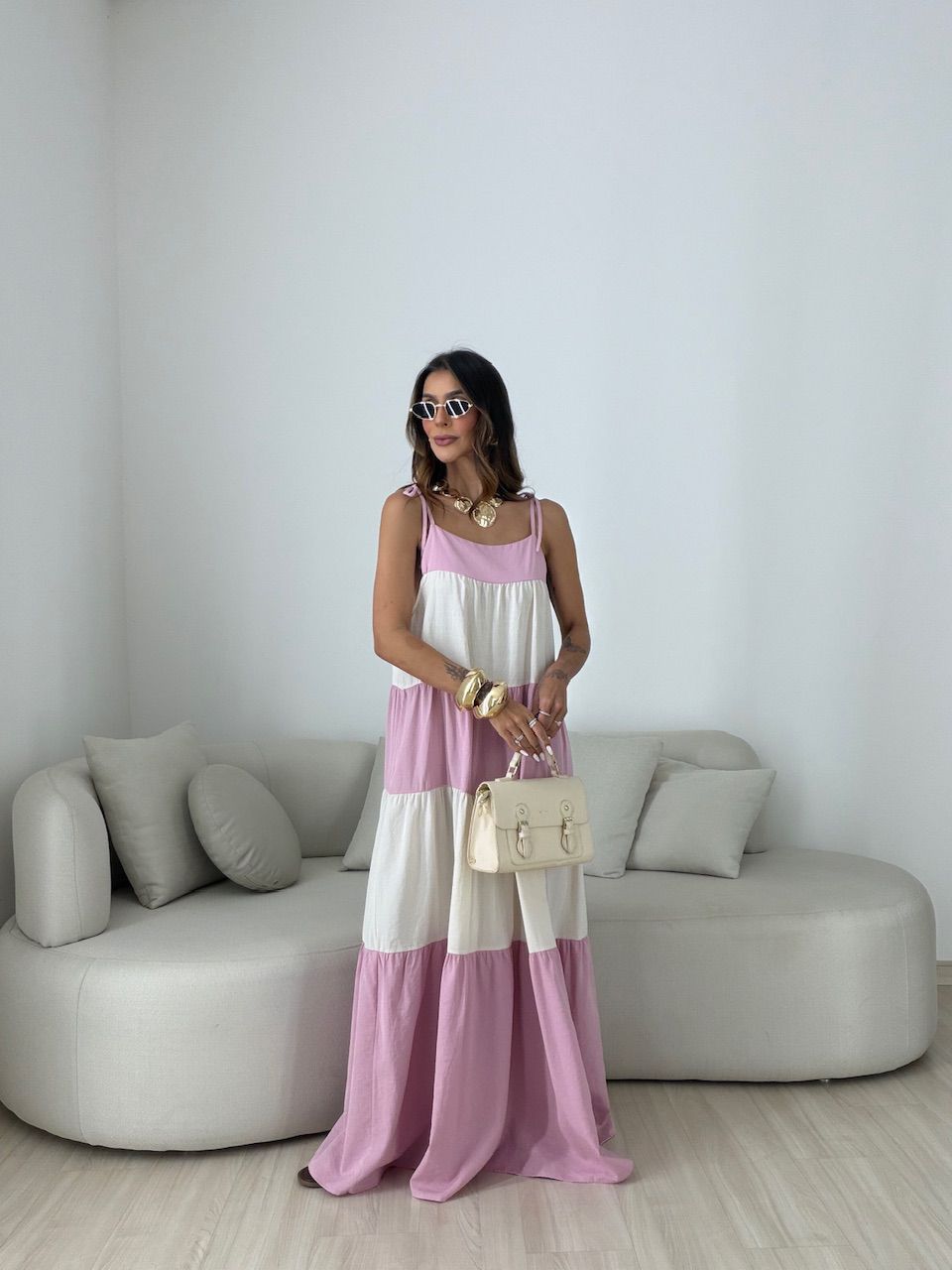 VESTIDO JANAÍNA ALCINHA LILÁS