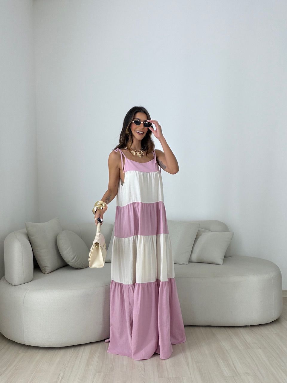 VESTIDO JANAÍNA ALCINHA LILÁS - 0080160065 - CAROLLA FERRARO