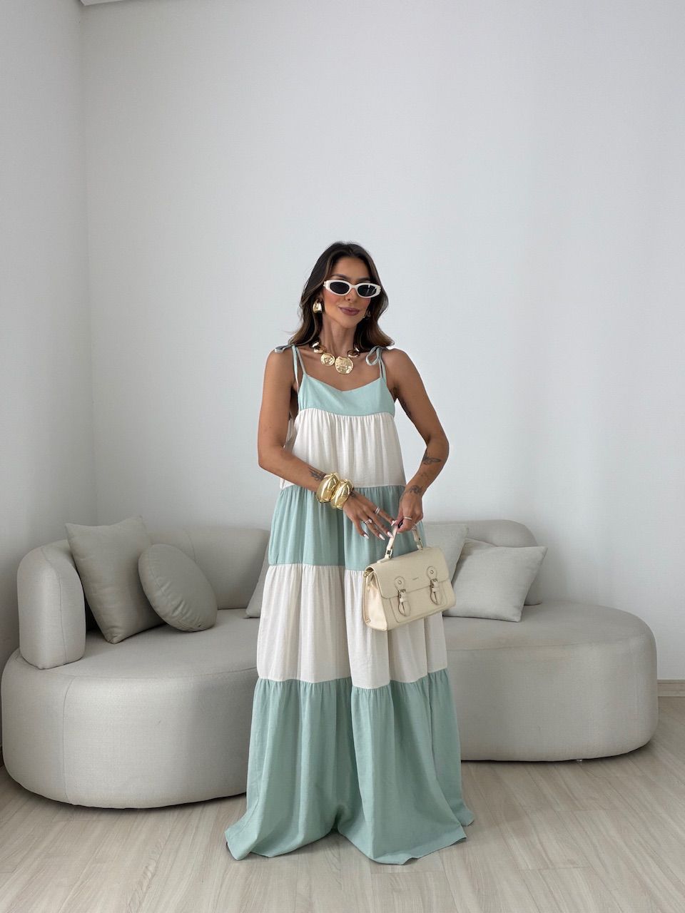 VESTIDO JANAÍNA ALCINHA VERDE