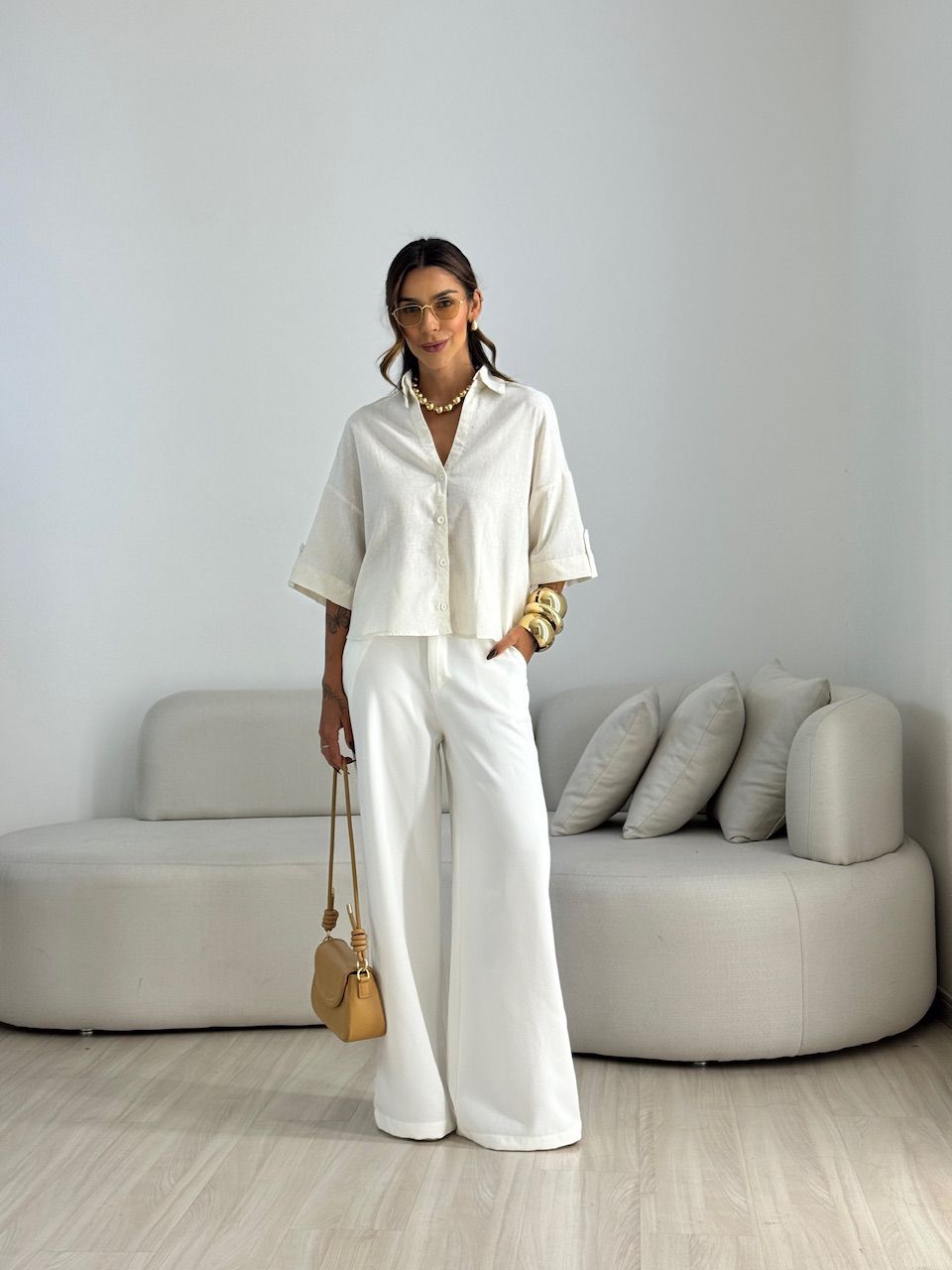 CAMISA MILENA OVER CRU