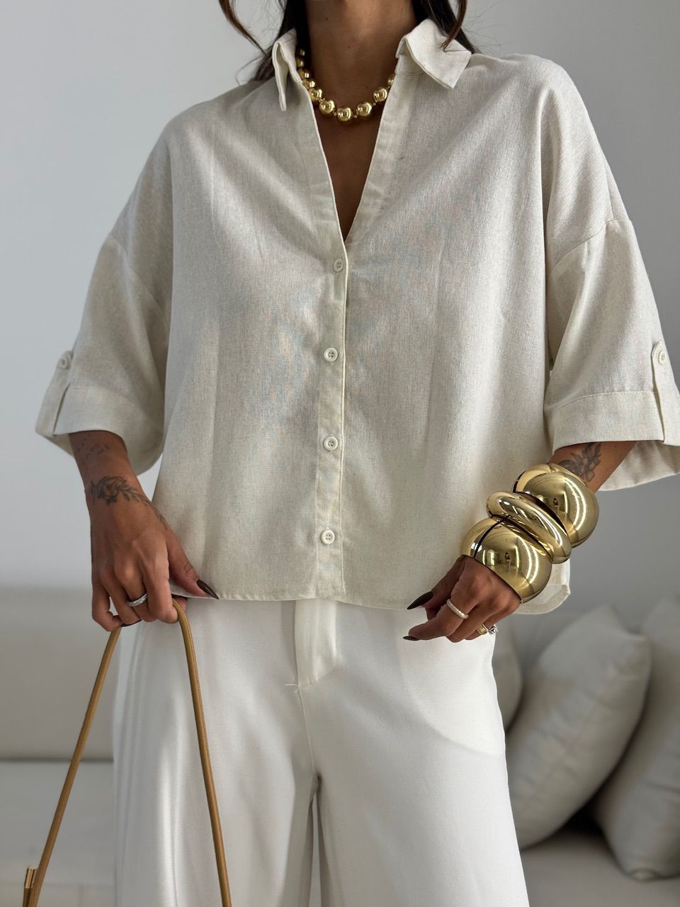 CAMISA MILENA OVER CRU