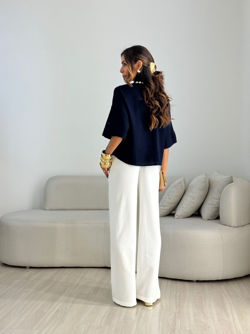 CAMISA MILENA OVER MARINHO